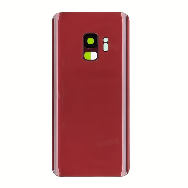 SPAREWARE® Battery Cover Back Door Body Panel For Samsung Galaxy S9 -Red (WITH CAMERA LENS)