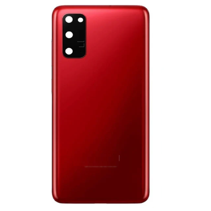 SPAREWARE® Battery Cover Back Door Body Panel For Samsung Galaxy S20 -Red (WITH CAMERA LENS)