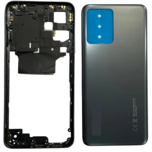 SPAREWARE® Back Panel Body Cover For Mi Redmi Note 12 5G -Black (MIDLE RING+PANEL WITH LOGO)