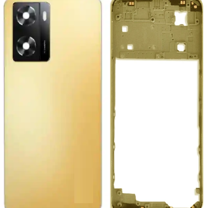 SPAREWARE® Back Panel Back Door Panel Body Cover For Oppo A57 New -Gold (MIDDLE RING BACK SIDE BUTTON CAMERA LENS OR LOGO)