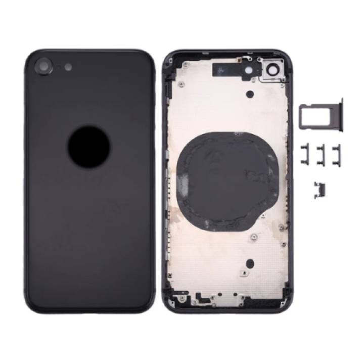 SPAREWARE®  Battery Cover Back Door Panel Body For iPhone 8 -Black (COMPLETE BODY PANEL)