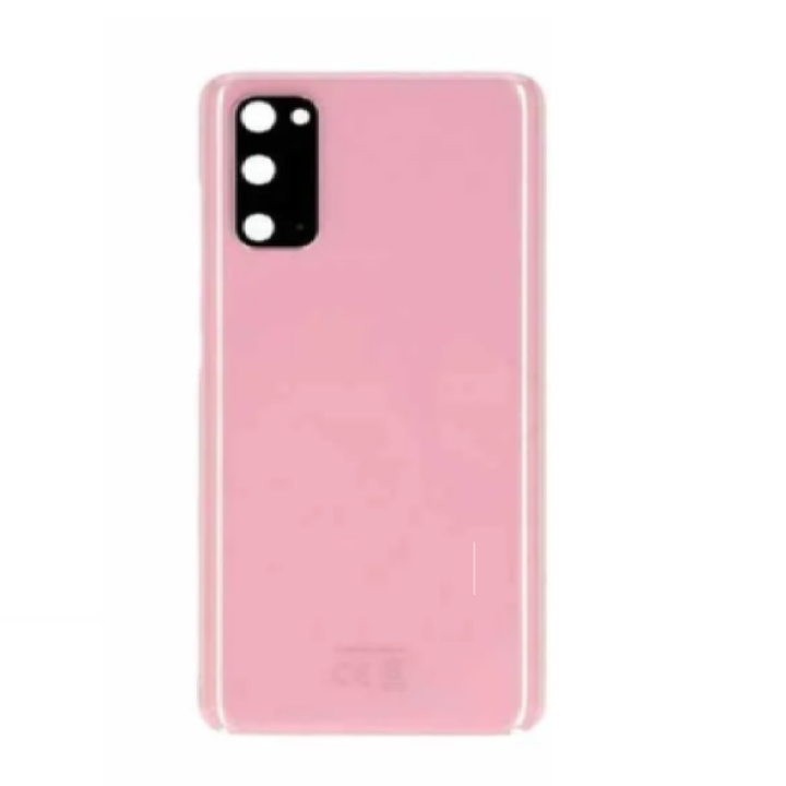 SPAREWARE® Battery Cover Back Door Body Panel For Samsung Galaxy S20 -Pink (WITH CAMERA LENS)