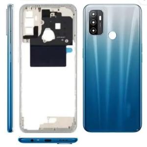 SPAREWARE® Back Panel Back Door Panel Body Cover For Oppo A53 2020 -Blue (MIDDLE RING BACK SIDE BUTTON CAMERA LENS OR LOGO)