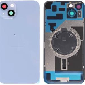 SPAREWARE® Replacement Back panel Back Glass Body Panel For iPhone 14 -Blue (WITH MAGSAFE MAGNET & ALL LOGO)