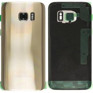 SPAREWARE® Battery Cover Back Door Body Panel For Samsung Galaxy S7  -Gold (WITH CAMERA LENS)