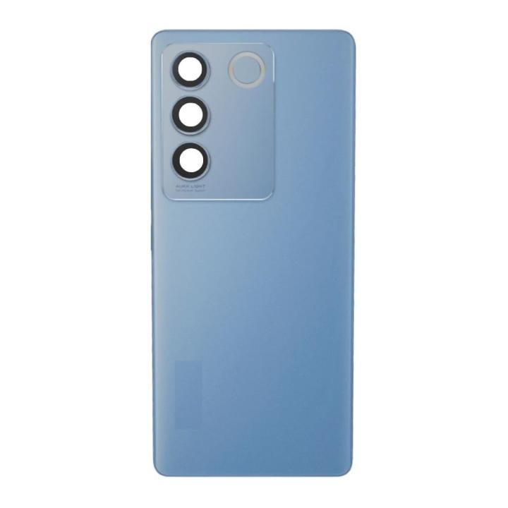 SPAREWARE® Back Door Panel Body Back Panel For Vivo V27 Pro -Blue (WITH CAMERA GLASS ALL LOGO)