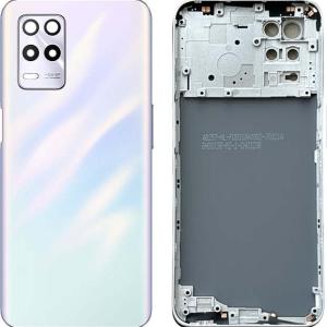 SPAREWARE® Back Panel Back Door Panel Body Cover For Realme 9 5G -White (MIDDLE RING BACK PANEL WITH ALL LOGO)