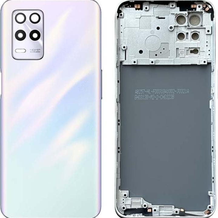 SPAREWARE® Back Panel Back Door Panel Body Cover For Realme 9 5G -White (MIDDLE RING BACK PANEL WITH ALL LOGO)