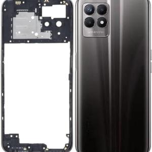 SPAREWARE® Back Panel Back Door Panel Body Cover For Realme 8i -Black (MIDDLE RING BACK PANEL WITH ALL LOGO)