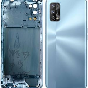 SPAREWARE® Back Panel Back Door Panel Body Cover For Realme 7 Pro -Silver (MIDDLE RING BACK PANEL WITH ALL LOGO)