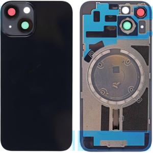 SPAREWARE® Replacement Back panel Back Glass Body Panel For iPhone 14 -Black (WITH MAGSAFE MAGNET & ALL LOGO)