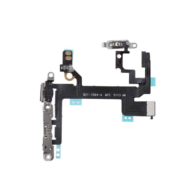 SPAREWARE® Power On Off Button Volume Up Down Button Flex Cable For iPhone 5 SE
