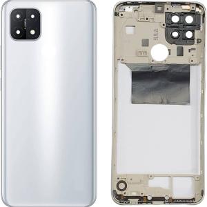 SPAREWARE® Back Panel Back Door Panel Body Cover For Oppo A15 -White (MIDDLE RING BACK SIDE BUTTON CAMERA LENS OR LOGO)