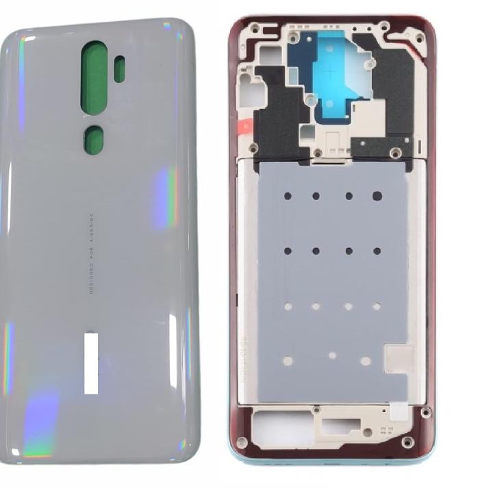 SPAREWARE® Back Panel Back Door Panel Body Cover For Oppo A5 2020 -White (MIDDLE RING BACK SIDE BUTTON CAMERA LENS OR LOGO)