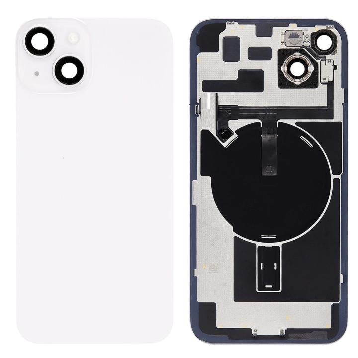 SPAREWARE® Replacement Back panel Back Glass Body Panel For iPhone 14 Plus -White (WITH MAGSAFE MAGNET & ALL LOGO)