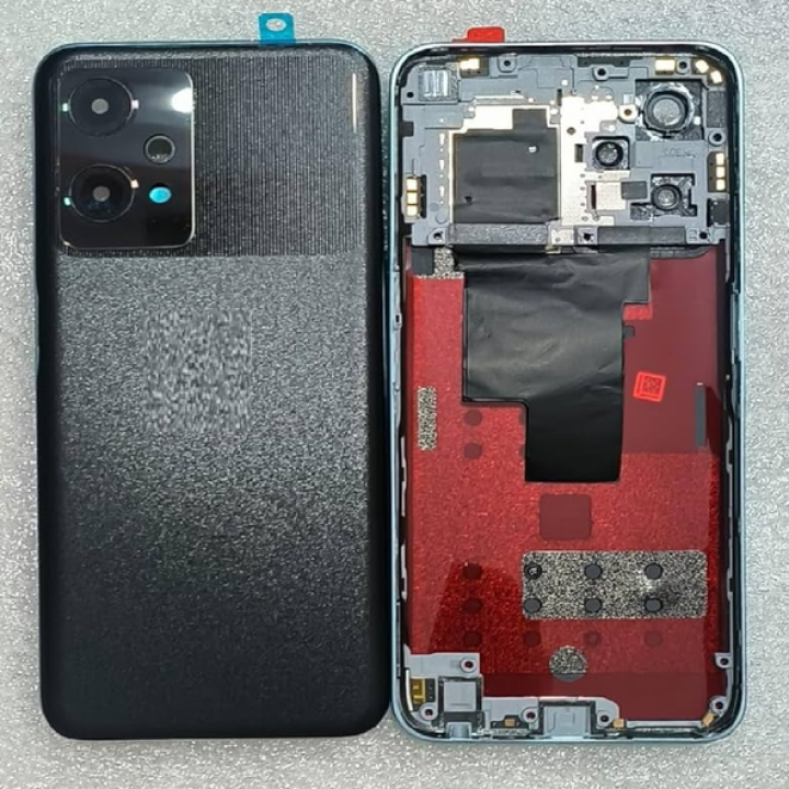 SPAREWARE® Battery Cover Back Door Panel For Oneplus Nord CE 2 Lite 5G -Black (MIDDLE RING + BACK PANEL)