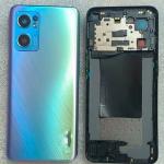 SPAREWARE® Back Panel Back Door Panel Body Cover For Oppo Reno 7 -Blue (ORIGINAL MIDDLE RING BACK PANEL WITH ALL LOGO)