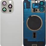 SPAREWARE® Replacement Back panel Back Glass Body Panel For iPhone 16 Pro Max -Silver (WITH MAGSAFE MAGNET & ALL LOGO)