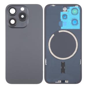 SPAREWARE® Replacement Back panel Back Glass Body Panel For iPhone 15 Pro Max -Black (WITH MAGSAFE MAGNET & ALL LOGO)