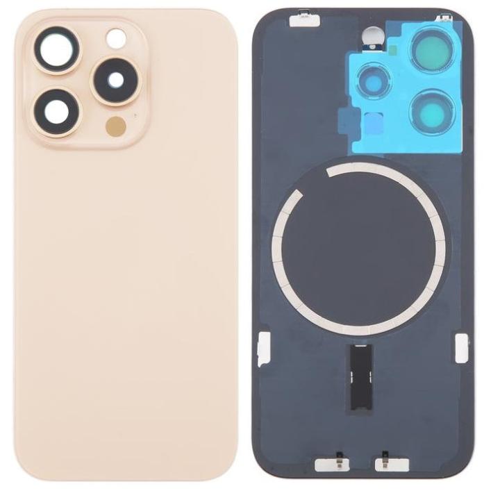 SPAREWARE® Replacement Back panel Back Glass Body Panel For iPhone 16 Pro -Gold (WITH MAGSAFE MAGNET & ALL LOGO)