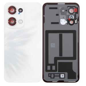 SPAREWARE® Back Panel Back Door Panel Body Cover For Oppo Reno 13 -White (ORIGINAL WITH CAMERA LENS HEAT GASKET ALL LOGO)