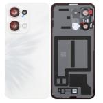 SPAREWARE® Back Panel Back Door Panel Body Cover For Oppo Reno 13 -White (ORIGINAL WITH CAMERA LENS HEAT GASKET ALL LOGO)