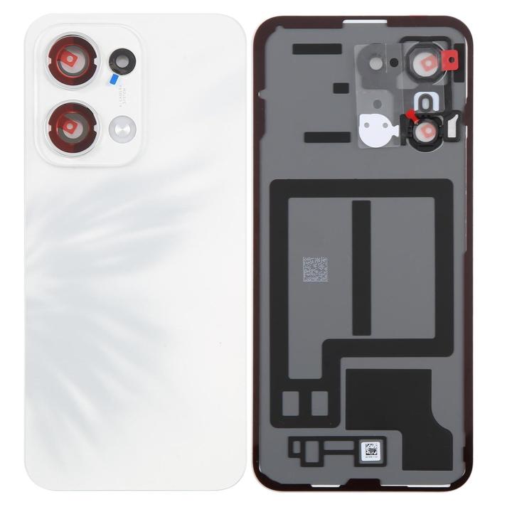 SPAREWARE® Back Panel Back Door Panel Body Cover For Oppo Reno 13 -White (ORIGINAL WITH CAMERA LENS HEAT GASKET ALL LOGO)