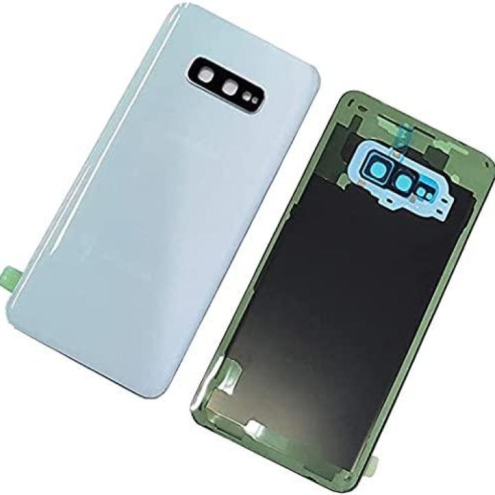 SPAREWARE® Battery Cover Back Door Body Panel For Samsung Galaxy S10E -White (WITH CAMERA GLASS)