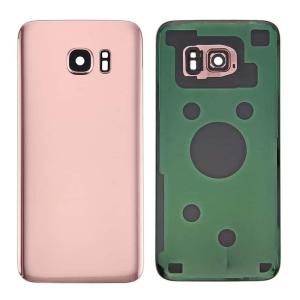 SPAREWARE® Battery Cover Back Door Body Panel For Samsung Galaxy S7 Edge -Rose Gold (WITH CAMERA LENS)