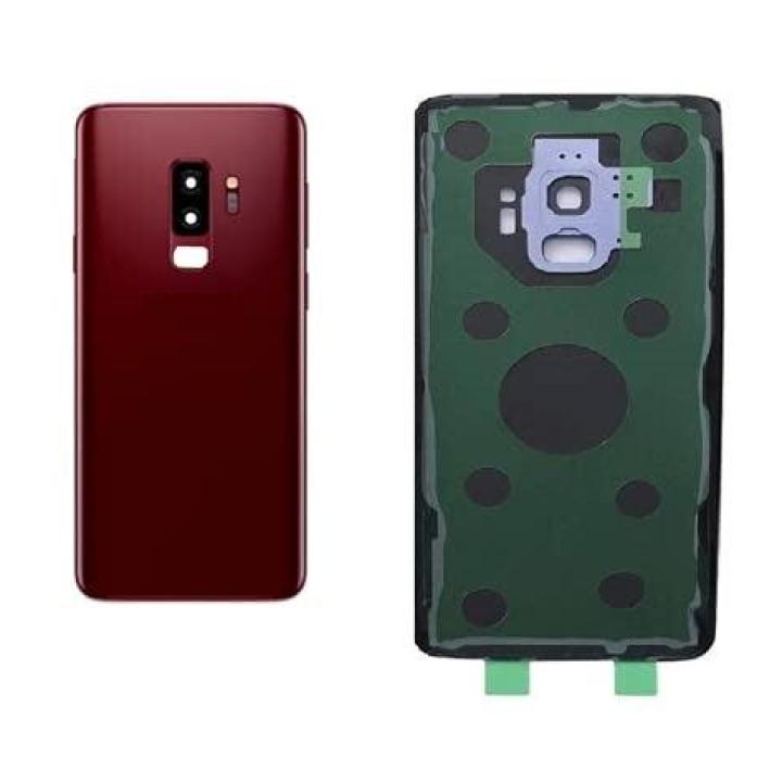 SPAREWARE® Battery Cover Back Door Body Panel For Samsung Galaxy S9 Plus -Red (WITH CAMERA LENS)