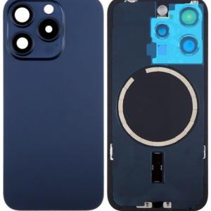 SPAREWARE® Replacement Back panel Back Glass Body Panel For iPhone 15 Pro Max -Blue (WITH MAGSAFE MAGNET & ALL LOGO)