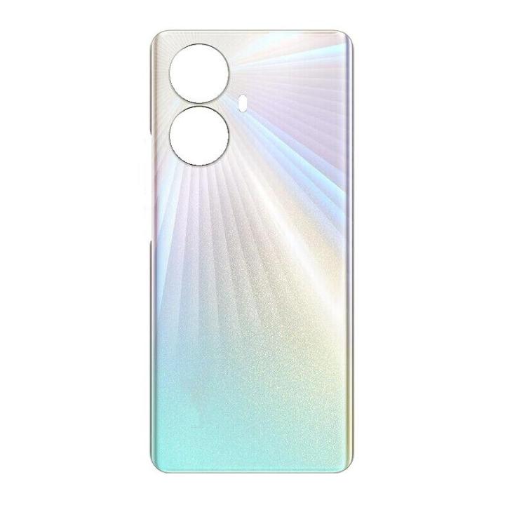 SPAREWARE® Back Panel Back Door Panel Body Cover For Realme 10 Pro Plus -Silver (WITH ALL LOGO)