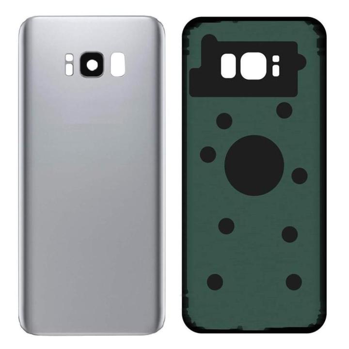 SPAREWARE® Battery Cover Back Door Body Panel For Samsung Galaxy S8 -Silver (WITH CAMERA LENS)