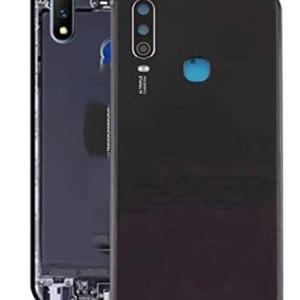 SPAREWARE® Back Door Panel Body Back Panel For Vivo Y12 -Black (WITH ALL LOGO)