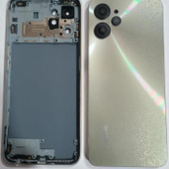 SPAREWARE® Back Panel Back Door Panel Body Cover For Realme 9i 5G -Gold (MIDDLE RING BACK PANEL WITH ALL LOGO)