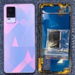 SPAREWARE® Back Door Panel Body Back Panel For Vivo Y73 -Pink (MIDLE RING BACK PANEL CAMERA LENS BUTTON WITH ALL LOGO)