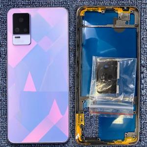 SPAREWARE® Back Door Panel Body Back Panel For Vivo Y73 -Blue (MIDLE RING BACK PANEL CAMERA LENS BUTTON WITH ALL LOGO)