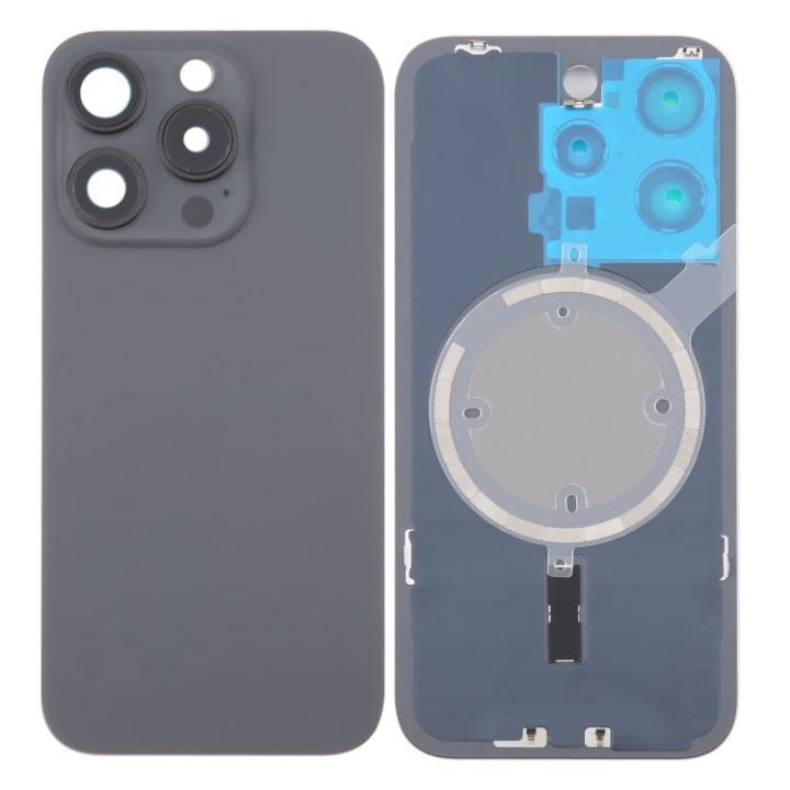 SPAREWARE® Replacement Back panel Back Glass Body Panel For iPhone 16 Pro -Black (WITH MAGSAFE MAGNET & ALL LOGO)