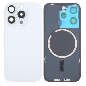 SPAREWARE® Replacement Back panel Back Glass Body Panel For iPhone 16 Pro Max -White (WITH MAGSAFE MAGNET & ALL LOGO)
