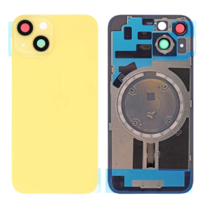 SPAREWARE® Replacement Back panel Back Glass Body Panel For iPhone 14 Plus -Yellow (WITH MAGSAFE MAGNET & ALL LOGO)
