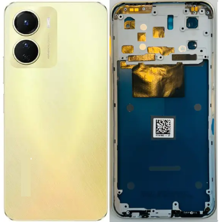 SPAREWARE® Back Door Panel Body Back Panel For Vivo Y16 -Gold (MIDLE RING BACK PANEL BUTTON LENS WITH ALL LOGO)