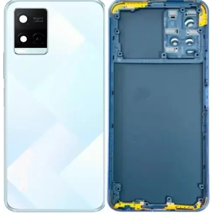 SPAREWARE® Back Door Panel Body Back Panel For Vivo Y21A -White (MIDDLE RING PANEL BUTTON OR LENS ALL LOGO)