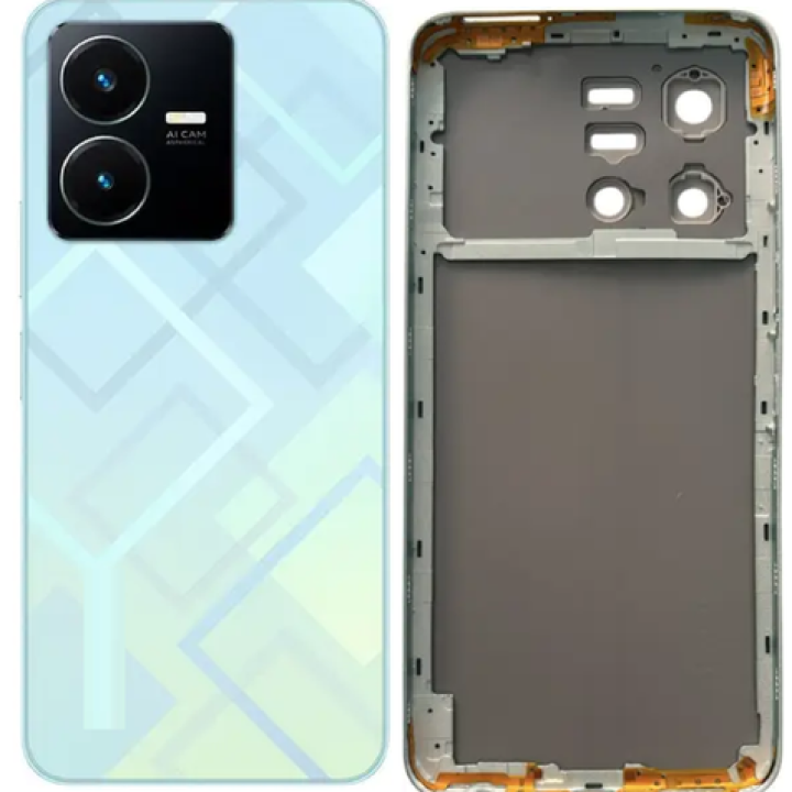 SPAREWARE® Back Door Panel Body Back Panel For Vivo Y22 -White (WITH ALL LOGO)