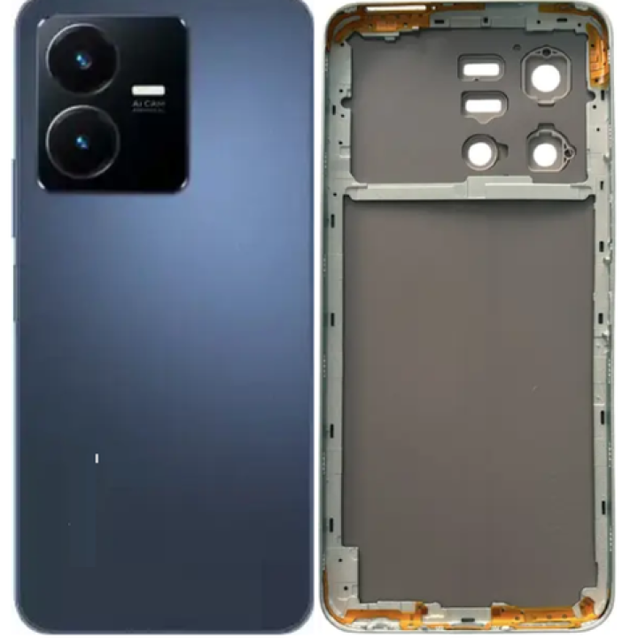SPAREWARE® Back Door Panel Body Back Panel For Vivo Y22 -Blue (MIDDLE RING PANEL BUTTON OR LENS ALL LOGO)