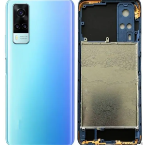 SPAREWARE® Back Door Panel Body Back Panel For Vivo Y31 2020 -Blue (MIDLE RING BACK PANEL CAMERA LENS BUTTON WITH ALL LOGO)