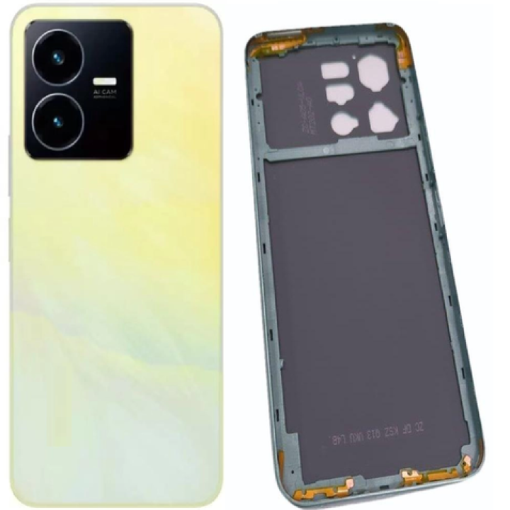 SPAREWARE® Back Door Panel Body Back Panel For Vivo Y22 4G -Gold (MIDLE RING BACK PANEL CAMERA LENS BUTTON WITH ALL LOGO)
