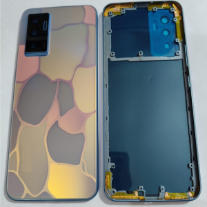 SPAREWARE® Back Door Panel Body Back Panel For Vivo Y75 4G -Dancing Wave (MIDLE RING PANEL CAMERA LENS BUTTON WITH ALL LOGO)
