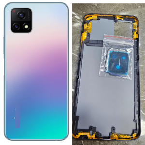SPAREWARE® Back Door Panel Body Back Panel For Vivo Y72 5G -Blue (MIDLE RING PANEL CAMERA LENS BUTTON WITH ALL LOGO)