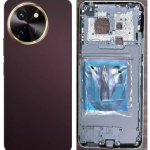 SPAREWARE® Back Door Panel Body Back Panel For Vivo Y58 -Brown Red (MIDLE RING BACK PANEL CAMERA LENS BUTTON WITH ALL LOGO)