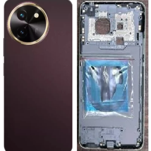 SPAREWARE® Back Door Panel Body Back Panel For Vivo T3X -Brown Red (MIDLE RING BACK PANEL CAMERA LENS BUTTON WITH ALL LOGO)